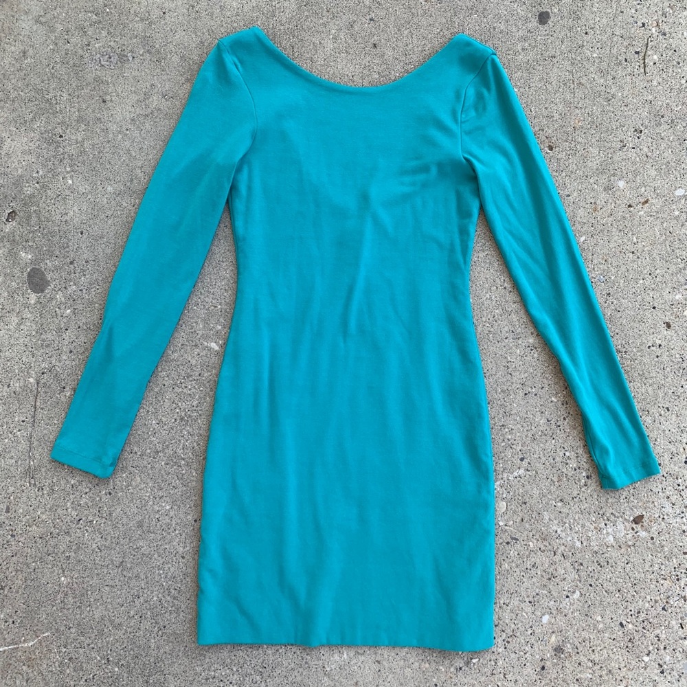 KOOKAÏ Dress Size 2 Teal Green Bodycon Scoop